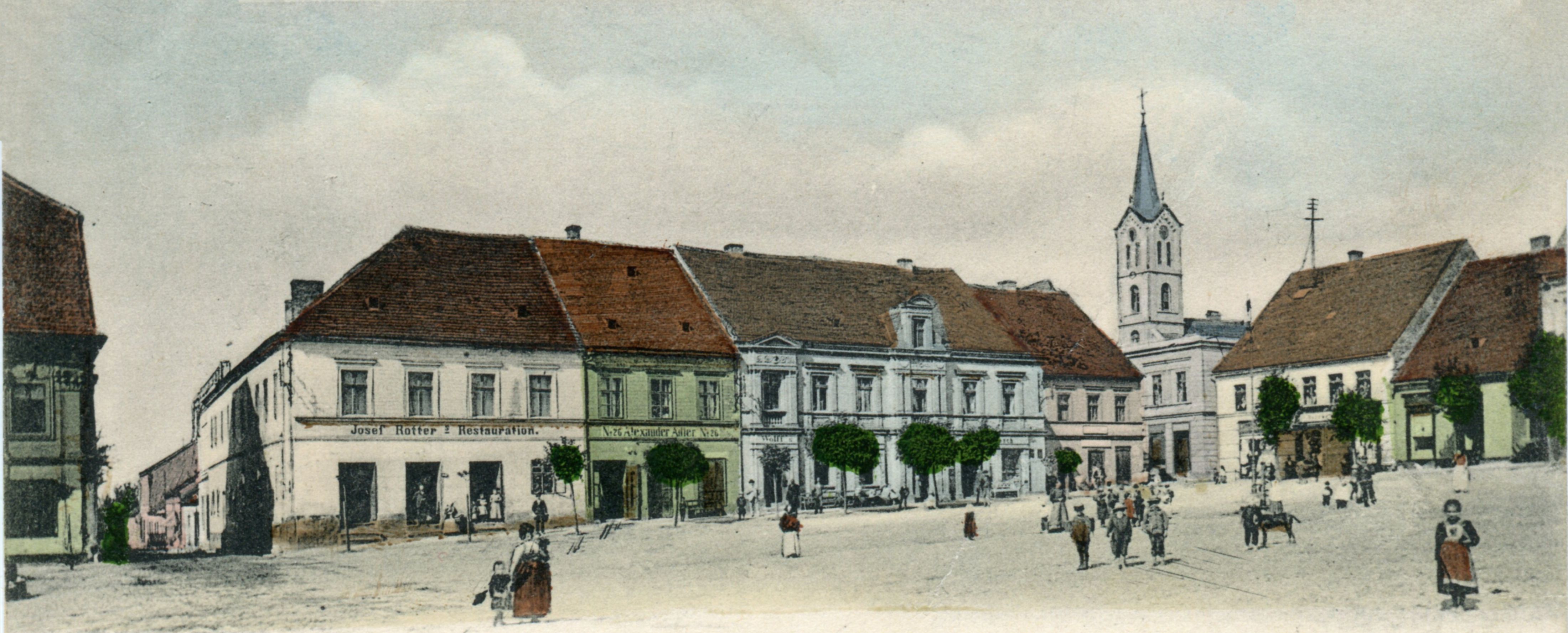 Wodzisław Śląski, ok. 1903. Widok na kamienicą Rynek 13 należącą do rodziny Reich, gdzie
urodziła się Wanda Treumann w 1883 r.